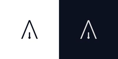 Logo design combination of initials letter A and pen vector