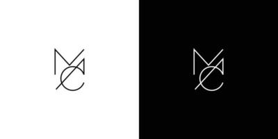 moderno y sofisticado diseño de logotipo de iniciales de letra mac vector