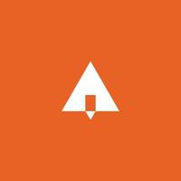 Logo design combination of triangle symbol and pencil symbol vector