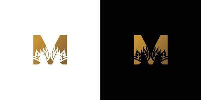 Luxury and elegant initial letter M logo design vector