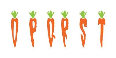 Diseño simple y colorido del ejemplo de la zanahoria de la letra del alfabeto 2 vector