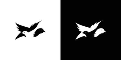 Simple and attractive 2 birds logo design vector