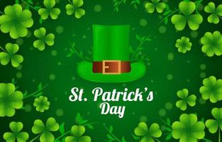 St Patrick's Day Background with Hat and Shamrock vector