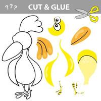 Education paper game for children. Use scissors and glue to create the image vector