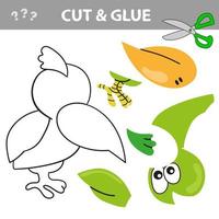 Education paper game for children. Use scissors and glue to create the image vector