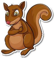 Squirrel animal cartoon sticker vector