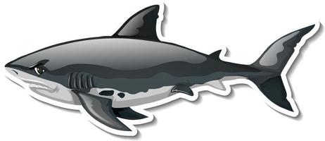 Shark animal cartoon sticker vector