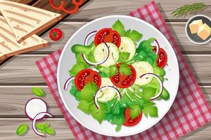 comida saludable con ensaladera de verduras frescas vector