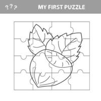 Education Jigsaw Puzzle Game for Preschool Children with nut vector