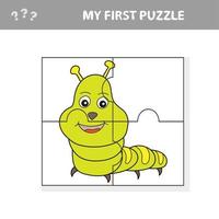 Use puzzle and restore the picture. Paper game for kids. The easy level vector