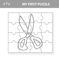 una ilustración vectorial de rompecabezas para niños en edad preescolar: mi primer rompecabezas vector