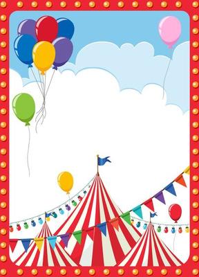 Circus poster background with circus dome tent