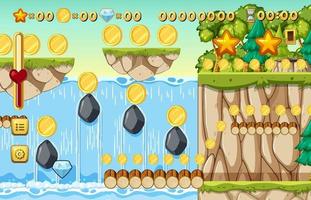 Collecting Coins Platformer Game Template vector