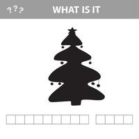 sombra del árbol de navidad. juego educativo para niños en edad preescolar vector