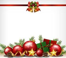 Christmas background with red bauble christmas ornament vector