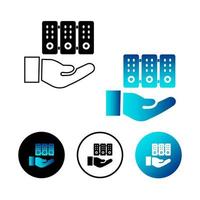 Abstract Managed Hosting Icon Illustration
