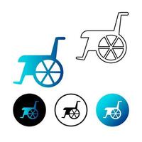 Ilustración de icono de silla de ruedas para discapacitados abstracto vector