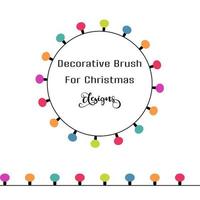 decorative Christmas bulb brush for Christmas designs, Hand drawn vector swatch for textile, gift wrapper, fabric, web backdrop and packaging.