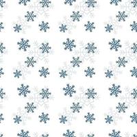 Christmas repeat pattern, snowflake repeat pattern on white background Hand drawn vector repeat pattern for textile, gift wrapper, fabric, web backdrop and packaging.