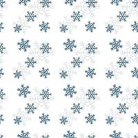 Christmas repeat pattern, snowflake repeat pattern on white background Hand drawn vector repeat pattern for textile, gift wrapper, fabric, web backdrop and packaging.