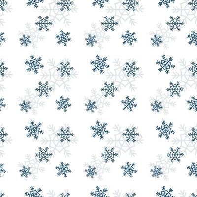 Christmas repeat pattern, snowflake repeat pattern on white background Hand drawn vector repeat pattern for textile, gift wrapper, fabric, web backdrop and packaging.