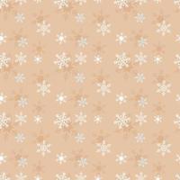 Christmas theme vector repeat pattern created with snowflake elements on warm tone background, Hand drawn vector repeat pattern for textile, fabric, gift wrapper, packaging and Backdrop.
