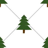 Muestra de repetición perfecta creada con elementos como árbol de Navidad y líneas geométricas punteadas, muestra de repetición de vector dibujado a mano para textiles, telas, envoltorios de regalo, telas, papel tapiz y pancartas.