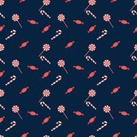 Chrsitmas repeat pattern created with candy candy cane and lolipop vector