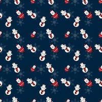 Christmas theme vector repeat pattern created with objects like Santa, snowman and snowflake, Hand drawn vector repeat pattern for textile, fabric, gift wrapper, cloths, wallpaper and banner.