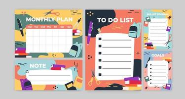 Set of School Journal Template vector