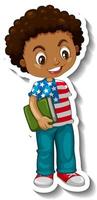 African american boy cartoon character vector