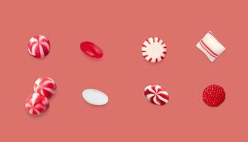 Various of red white christmas candy photo