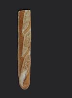 Crunchy french baguette, on black background with copy space for text photo