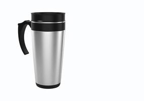 3d rendering Stainless Steel Travel Mug for coffee or tea isolated on white background. suitable for your mock up element project. photo