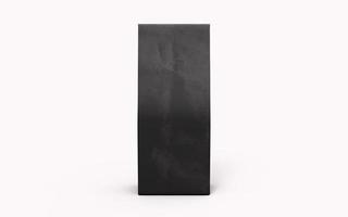 té o café bolsa de embalaje de papel negro aislado sobre fondo blanco. Representación 3D.