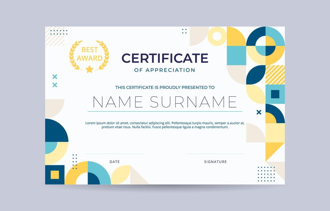 Certificate Template Vector Art, Icons, and Graphics for Free Download