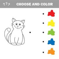 Funny little kitten. Coloring book. Educational game for children vector