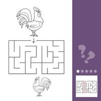 juego laberinto de pollos encontrar el camino el uno al otro vector