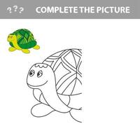 Cartoon turtle. Outlined. Vector illustration