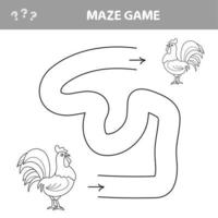 Game chicken maze find way to each other vector