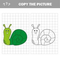 esquema de página para colorear de caracol de dibujos animados. ilustración vectorial, libro para colorear vector