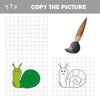 esquema de página para colorear de caracol de dibujos animados. ilustración vectorial, libro para colorear vector