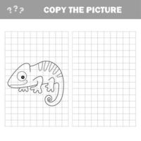 Iguana to be colored. Coloring book for children. Visual game. vector