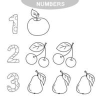 Educational game - Learning numbers. Coloring book for preschool children vector