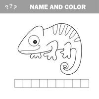iguana para colorear. libro para colorear para niños. juego visual.