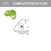 Iguana to be colored. Coloring book for children. Visual game. vector