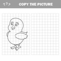 Chicken to be colored, the coloring book for preschool kids vector