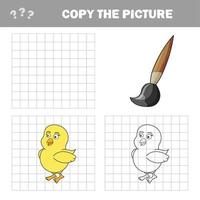 Chicken to be colored, the coloring book for preschool kids vector