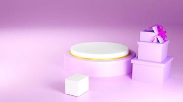 3d rendering of pink podium studio Abstract photo