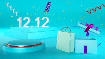 3d rendering d 12 .12 super shopping podium abstract moke up photo